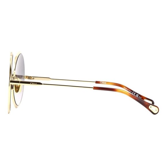 New CHLOE Gold Round CH0184S 001 Sunglasses Women - Picture 3 of 4